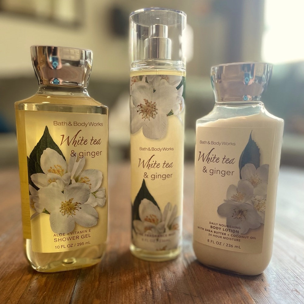 White Tea & Ginger Body Lotion, Shoer Gel & Mist